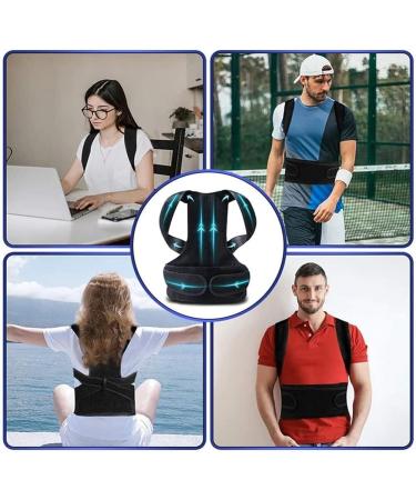 Posture Corrector for Men & Women - Back Brace & Shoulder Support Trainer for Neck Pain Relief - Large Black - Buy Online on GoSupps.com