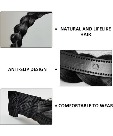 1 Piece Fluffy Braided Headband and 2 Pieces Letter Elastic Hair Accessories Wide Padded Headband Wig Braid Headband Fluffy Invisible Headband (Black) - Buy Online on GoSupps.com