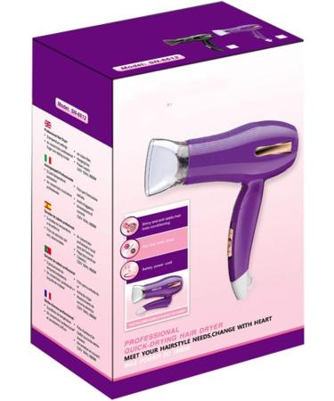 Powerful Hairdryer Travel Hair Dryer Foldable Lightweight Blow Dryer Fast Drying Hair Dryer 1000W with 3 Temperatures DC Motor Overheating Protection Function for Travel and Family Purple Small Gift - Buy Online on GoSupps.com