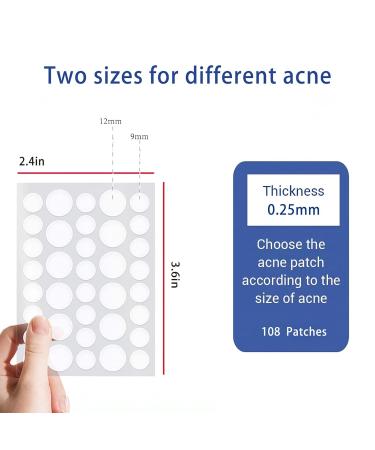 Buy Acne Patches - Invisible Hydrocolloid Spot Stickers for Fast Healing | 108 Translucent Pimple Patches Two Sizes Available - International Shipping - Buy Online on GoSupps.com