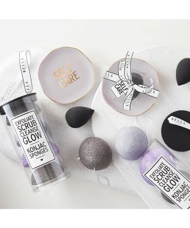 Bella Sleep + Spa Exfoliating Konjac Sponge Set - 4-Piece Light Grey Self Care Kit - Buy Online on GoSupps.com