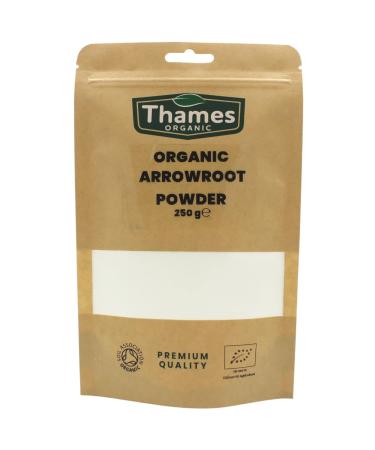 Organic Arrowroot Powder 250g - Arrowroot Flour Starch Non-GMO Thickening Agent - No Additives or Preservatives - Vegan Certified Organic - Perfect for Baking and Cooking - Thames Organic 250.00 g (Pack of 1) - Buy Online on GoSupps.com