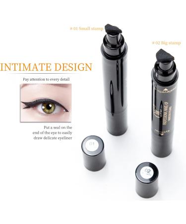 Winged Eyeliner Stamp TEOYALL Wing Long Lasting Liquid Eye liner Pen Waterproof Smudgeproof and Sweatproof 2 Pack Dual Ended Pencil (Thick&Thin) - Buy Online on GoSupps.com