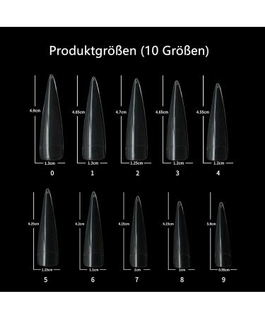 XXL False Nail Tips - 500 Long Stiletto Half Cover Press-On Fake Nails for Women & Girls | Christmas 0076-E2 | International Shipping - Buy Online on GoSupps.com