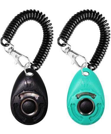 Oyefly dogs clicker clicker with a big button 2 pieces of dogs click for dog training dog education also for cats horses (black and cyan) - Buy Online on GoSupps.com