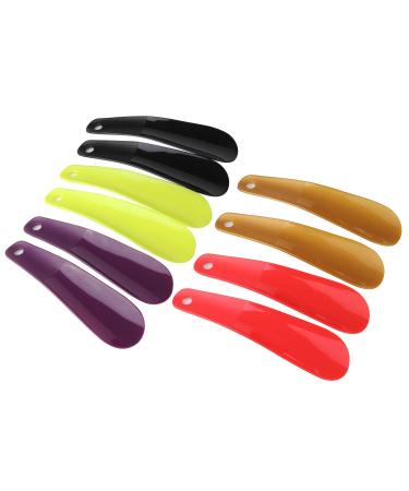 Arroyner 10Pcs Plastic Shoe Horn 6.3" Travel Shoe Horn for Men, Women and Kids Random Color