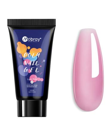 Mogar poly nail gel acrylic gel for nails pink natural light pink poly nail for quick nail extension building 60 ml poly colors gel professional manicure repair (1 piece)