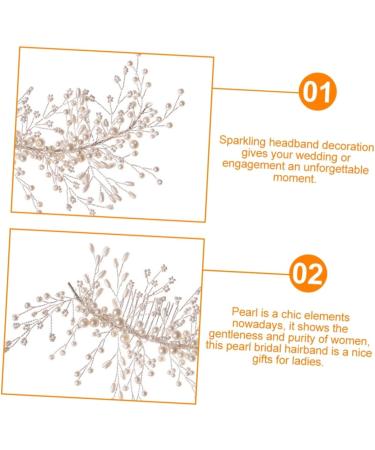 DOITOOL Braided Pearl Hair Comb Pearl Bridal Headpiece Diamond Headpiece Comb Clip for Decoration Rhinestone Barrettes Styling Comb Tiara Bridal Hair Comb White Wedding Bride Abs Hair up - Buy Online on GoSupps.com