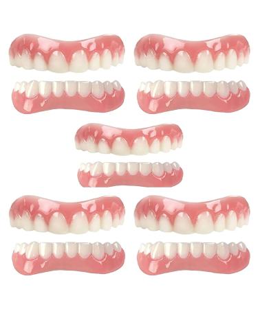 Mxr Factory Teeth Veneers Dental Prothesis Silica Gel Extra thin comfort fit Perfect safer reusable provisional dentures Ober and lower jaw for missing teeth unisex 5 pairs