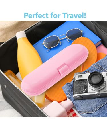 Uraqt Pink Frosted Travel Case for Electric Toothbrush - Essentials for 1 Handpiece & 2 Brushes | Durable Plastic Replacement Etui - Buy Online on GoSupps.com
