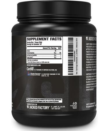 Jacked Factory Carb Surge - Premium Carbohydrate Powder with Carb10 Pea Starch & Cluster Dextrin for Fast-Acting Intra Workout Carbs & Increased Energy - 30 Servings Unflavored - Buy Online on GoSupps.com
