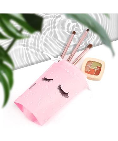 MAGEFY 50 Pieces Pink Eyelash Aftercare Bags - Portable Drawstring Packaging for Lashes Business - Ideal Gift for Girls and Women - 6 x 4 Inches - Buy Online on GoSupps.com