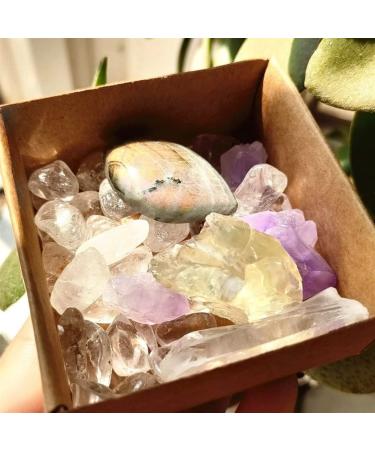 Specimen Natural Citrine Quartz Crystal Labradorite Palm Stone Mini Amethyst Cluster Clear Crystal Chips Tumble Stone Crystal specimeStone Stone Crystal Reiki