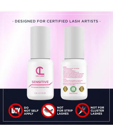 Sensitive Low Fume Eyelash Extension Glue - 5 Week Retention Quick Drying Latex Free 5ml | Professional Quality for Individual & Volume Lashes - Buy Online on GoSupps.com