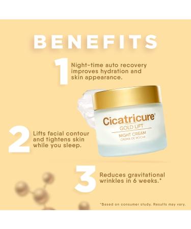 Cicatricure Gold Lift Night Cream - Hydrating Anti Aging Moisturizer with Gold & Minerals for Face Contour Tightening - 1.7 oz - Buy Online on GoSupps.com
