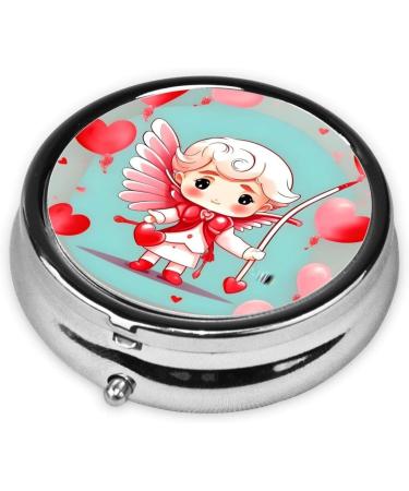 Cute Loving Boy Round Pill Box | 3 Compartment Organizer | Portable Travel Pill Box for International Shipping - Buy Online on GoSupps.com