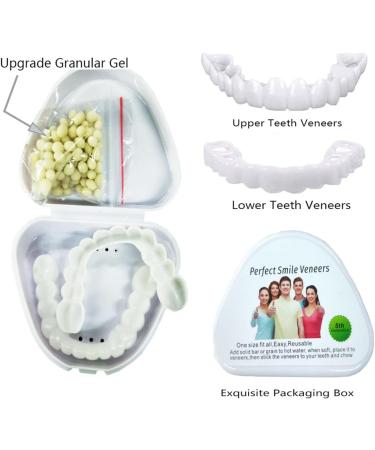 Flipped Warm Snap-On Dentures - Instant Comfort Teeth & Perfect Smile | Provisional Artificial Teeth Upper & Lower Veneers - Buy Online on GoSupps.com
