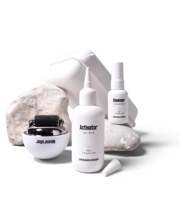 Hair Growth Kit with Activator Hair Growth Serum and The Moonroller Hair Follicle Stimulator (50) 50 Day Supply - Buy Online on GoSupps.com