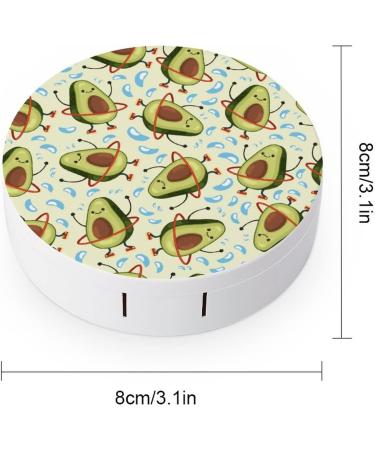 Avocados with Hula Hoops Round Contact Lens Case Print Portable Contact Lens Box Kit with Mirror Cute - Buy Online on GoSupps.com