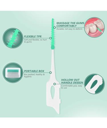 SUPVOX Interdental Brushes - 160pcs Portable Dental Floss Sticks for Effective Tooth Cleaning (Light Green) - Buy Online on GoSupps.com