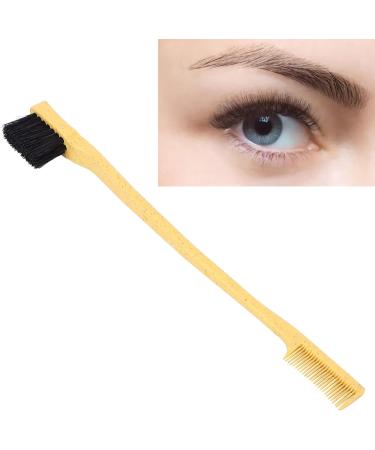 Eyebrow Brush Double Head Universal Multipurpose Brow Brush for Hairdressing Shop for Home for Beauty Salon(Yellow) - Buy Online on GoSupps.com