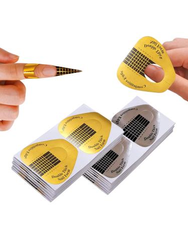 ZBX 200 Pcs Acrylic Nail Forms Sticker Thick Nail Art Tips Extension Forms Nail Extension Tips for Beauty and Salon Nail Art Accessories