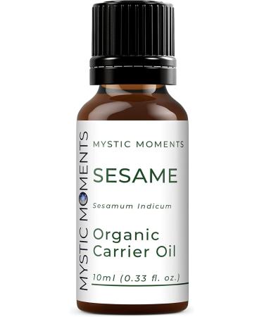 Mystic Moments Bio Sesame Carrier Oil 10ml - Pure Natural Vegan Oil for Hair Face Nails Aromatherapy & Massage | GVO-Free - Buy Online on GoSupps.com