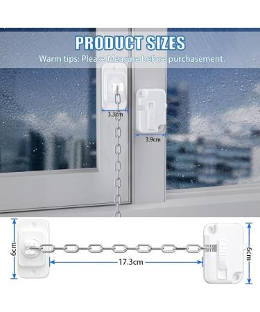 2pcs Self-Adhesive Upvc Window Locks for Child & Pet Safety - Adjustable Restrictor Locks for Metal & Wooden Sliding Windows - Buy Online on GoSupps.com