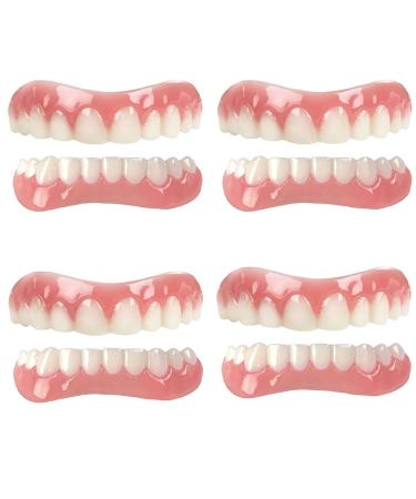 4 PCS Professional Denture Reline Kit, Fake Braces for Teeth That Look Real for Cosmetic Teeth, Natural Shade Fake Veneer for Temporary Fix Confident Smile