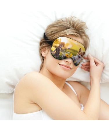 Adjustable Cat Corgi Sleep Mask - Super Soft Eye Cover for Travel and Nap - Buy Online on GoSupps.com