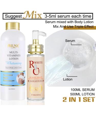 AILKE BOOST LUSTER AILKE Natural rice extract whitening serum clean skin smooth with niacinamide improves dull skin nourishing moisturizing for face and body 100 ml pack of 1 1 copy - Buy Online on GoSupps.com