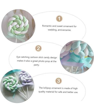 Ciieeo 9 Pcs Simulation Lollipop Cake Decorations Wedding Decor Candy Ornaments Lollipop Candy Sticks Prop Cartoon Design Dessert Shop Decor Candy Cane Ornaments Window Gift Clay Cute - Buy Online on GoSupps.com