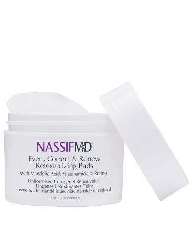 NassifMD Even Correct & Renew Retexturizing Pads | Chemical Peel & Skin Resurfacing for Post-Acne Marks | Hyperpigmentation & Pore Minimizer Treatment Shop Internationally - Buy Online on GoSupps.com