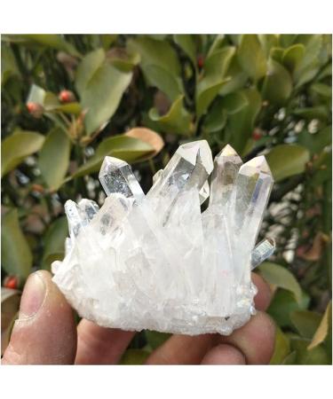 Natural Crystal Rough Stone Crafts Natural White Angel Aura Crystal Cluster Electroplating Titanium Coating Quartz Cluster Stone - Buy Online on GoSupps.com