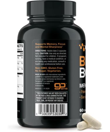Brain Booster Supplement for Focus - Clinically Validated Nootropics Brain Support Supplement with Bacopa Monnieri Extract & Patented goBHB for Cognitive Support - 3rd Party Tested (30 Servings) - Buy Online on GoSupps.com