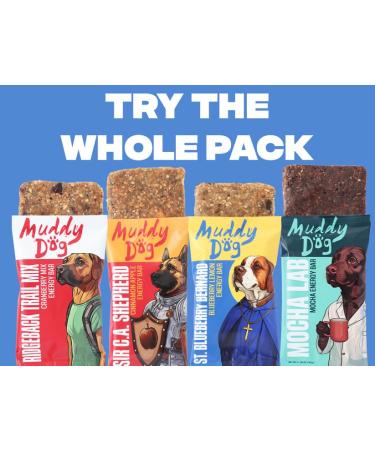 Muddy Dog Human Treats - Energy Bar Variety Pack - Gluten-Free Nut-Free Granola Bars (12 Pack) Variety 12 Count - Buy Online on GoSupps.com