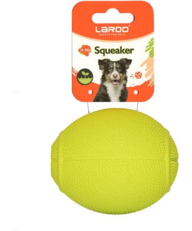 Laroo Dog Toys - Durable Natural Rubber Squeaker Dog Balls for Small & Large Dogs | 6.5cm x 8cm Green Football - Buy Online on GoSupps.com