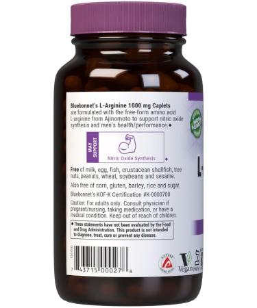Bluebonnet LArginine 1000 Mg Vitamin Capsules 100 Count - Buy Online on GoSupps.com