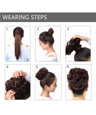 Silk-Co Hair Part with Rubber Band - Wavy Soft Dutt Extensions - 35g Honey Brown Messy Bun Updo - Buy Online on GoSupps.com