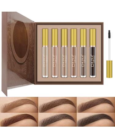 Eyebrow Tinted gel Set, 6 Colors Tint Brows Mascara Kit - Waterproof,Eye Brow Dyeing, Brow Gel Cream For Long Lasting Light Blonde Soft Brown Black Makeup… 01