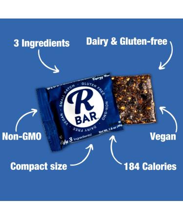 RBar Energy Bar Starter Pack Variety - Dairy & Gluten Free, Vegan Protein Snack with Just 7 Ingredients - 10 Pack - Buy Online on GoSupps.com
