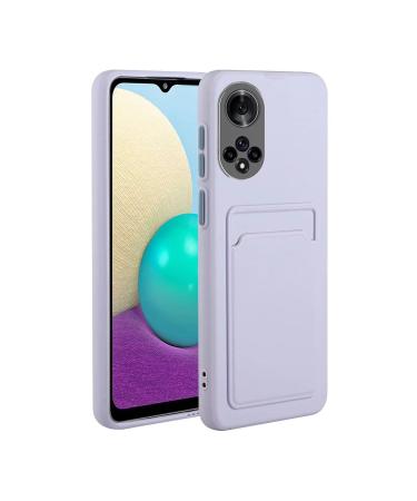 Tivenfezk Nadoli Silicone Case for Honor 50 Ultra thin shockproof scratch -resistant wallet soft TPU protective cover mobile phone case with credit card holder Honor 50 purple