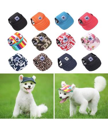 Surakey Adjustable Dog Baseball Cap - Colorful Stripes Sun Protection Hat with Ear Holes for Outdoor Sports - Buy Online on GoSupps.com
