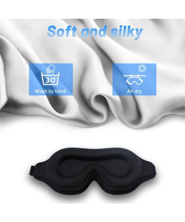 Upgraded 3D Contoured Cup Sleep Mask for Men and Women - Adjustable Strap, Soft & Breathable Blindfold for Sleeping, Yoga, and Travel - Black - Buy Online on GoSupps.com