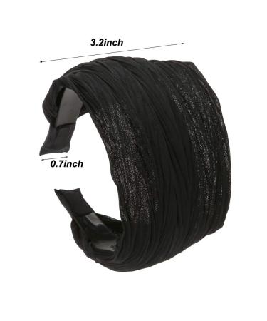 LONEEDY 5 Pack Wide Hard Headband for Women and Girls - Pleated Cloth Fabric Hair Hoop Accessories - Mixed Colors A - Buy Online on GoSupps.com