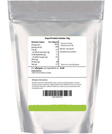 SOYA Protein Isolate (90% Protein) 1kg by Manor Springs Unflavoured Vegan Protein Shake - Buy Online on GoSupps.com