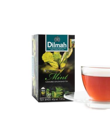 Dilmah Mint Fun Flavoured Black Tea-20 Individually Wrapped Tea Bags (6 pack)