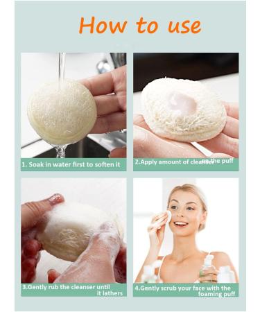 6 Pack Natural Exfoliating Facial Loofah Pads - Reusable Luffa Scrubber Rounds for Face Cleansing and Makeup Removal - Eco-Friendly Men Women - Buy Online on GoSupps.com