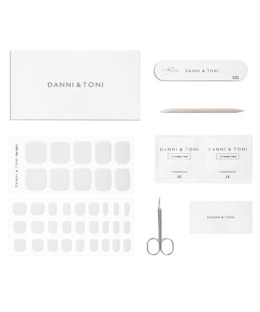 DANNI & TONI White Topaz Semi Cured Gel Toenail Strips - 37 Gel Nail Stickers for Perfect Glazed Pedicure - Buy Online on GoSupps.com