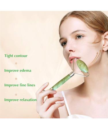 Shop 100% Natural Jade Roller Massager & Gua Sha Scraping Tool Set - Anti-Aging Facial Therapy for Wrinkle Reduction & Skin Rejuvenation - Buy Online on GoSupps.com